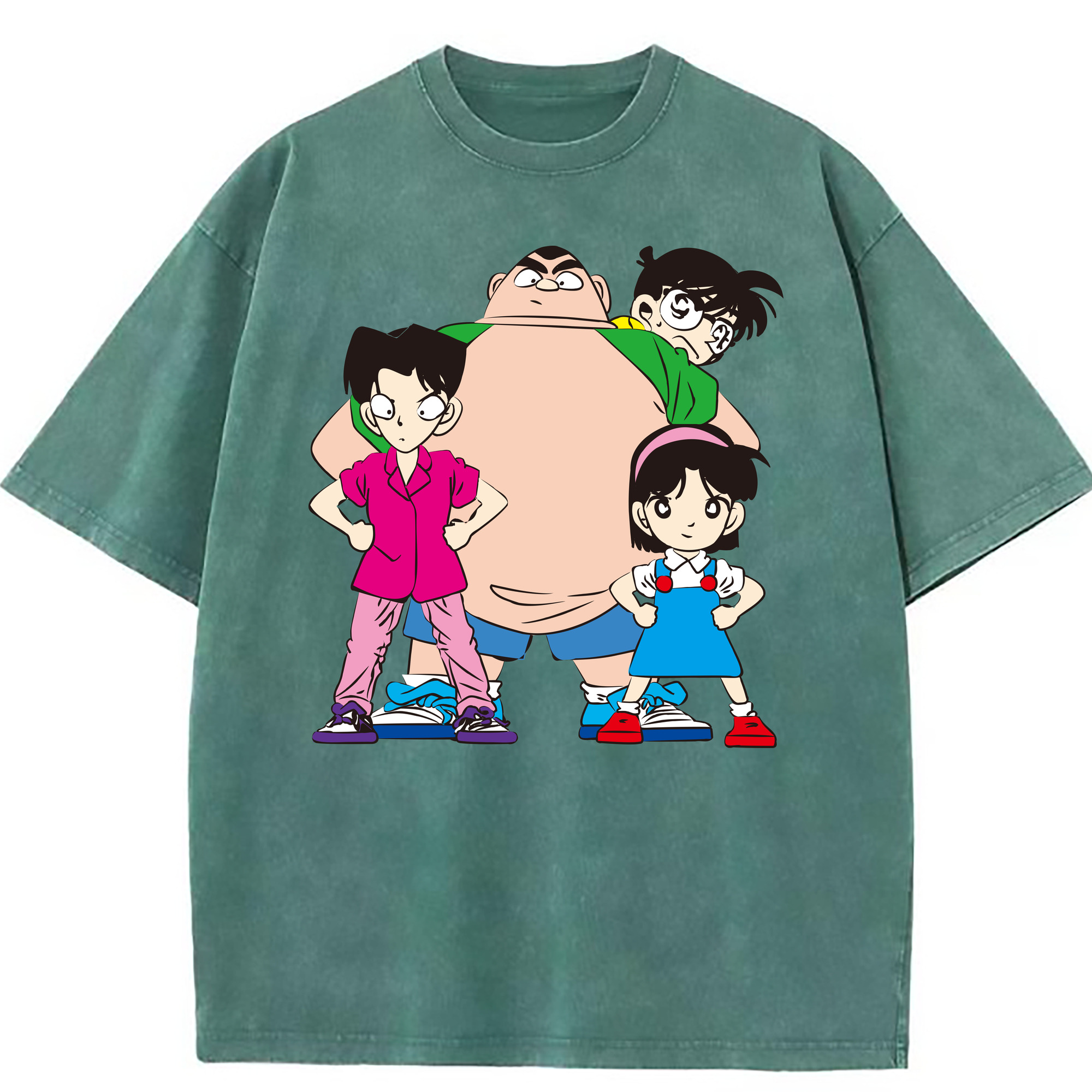 （画像用） 名探偵コナン Detective Conan 綿100% ヴィンテージ風 半袖Tシャツ（フロントプリント）